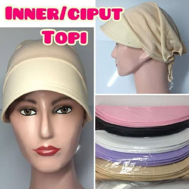 Ciput topi tali belakang Inner hijab Ciput rajut premium Ciput kaos premium Daleman kerudung Dalaman