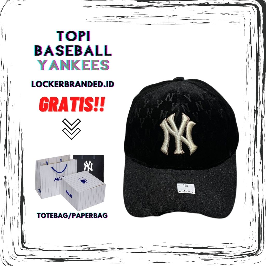 TOPI BASEBALL / NEW YORK YANKEES CAP BLACK MOTIF / TOPI UNISEX