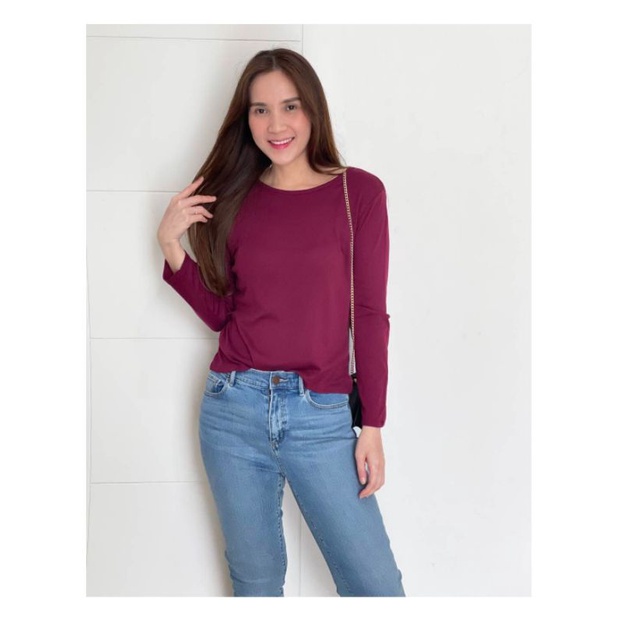 Mudd black&amp;maroon longsleeve stretchy top