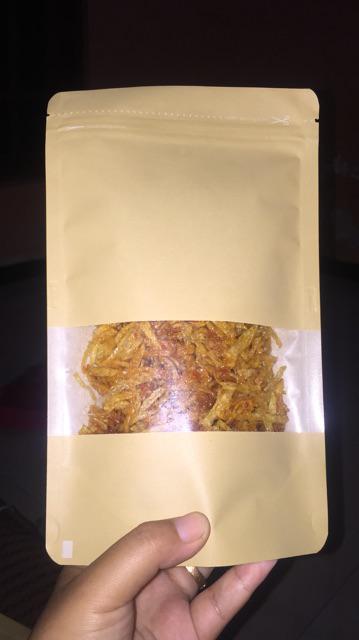 [i00 Pcs] Standing Pouch Window Ecopack 14x23 Kpack/ Kertas Paper/ Craft Kraft/ Kemasan Kopi