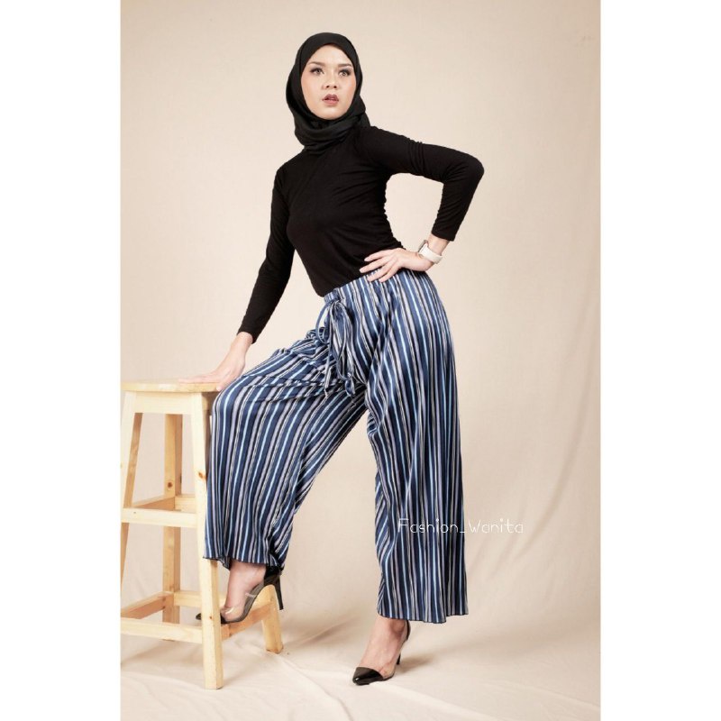 KULOT PLISKET PANJANG MOTIF SALUR/NORWAY CULLOTES PANTS/ KULOT CANDY PREMIUM