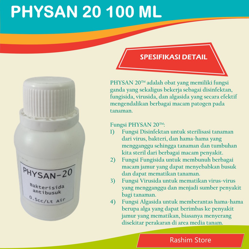 DISINFEKTAN FUNGISIDA VIRUSIDA ALGASIDA PHYSAN-20 100 ML