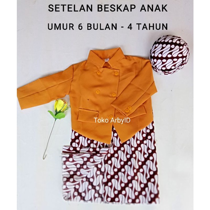 Beskap Anak / Setelan Baju Beskap Bayi / Setelan Anak Laki- Laki/ Tedak Sinten/ Turun Tanah