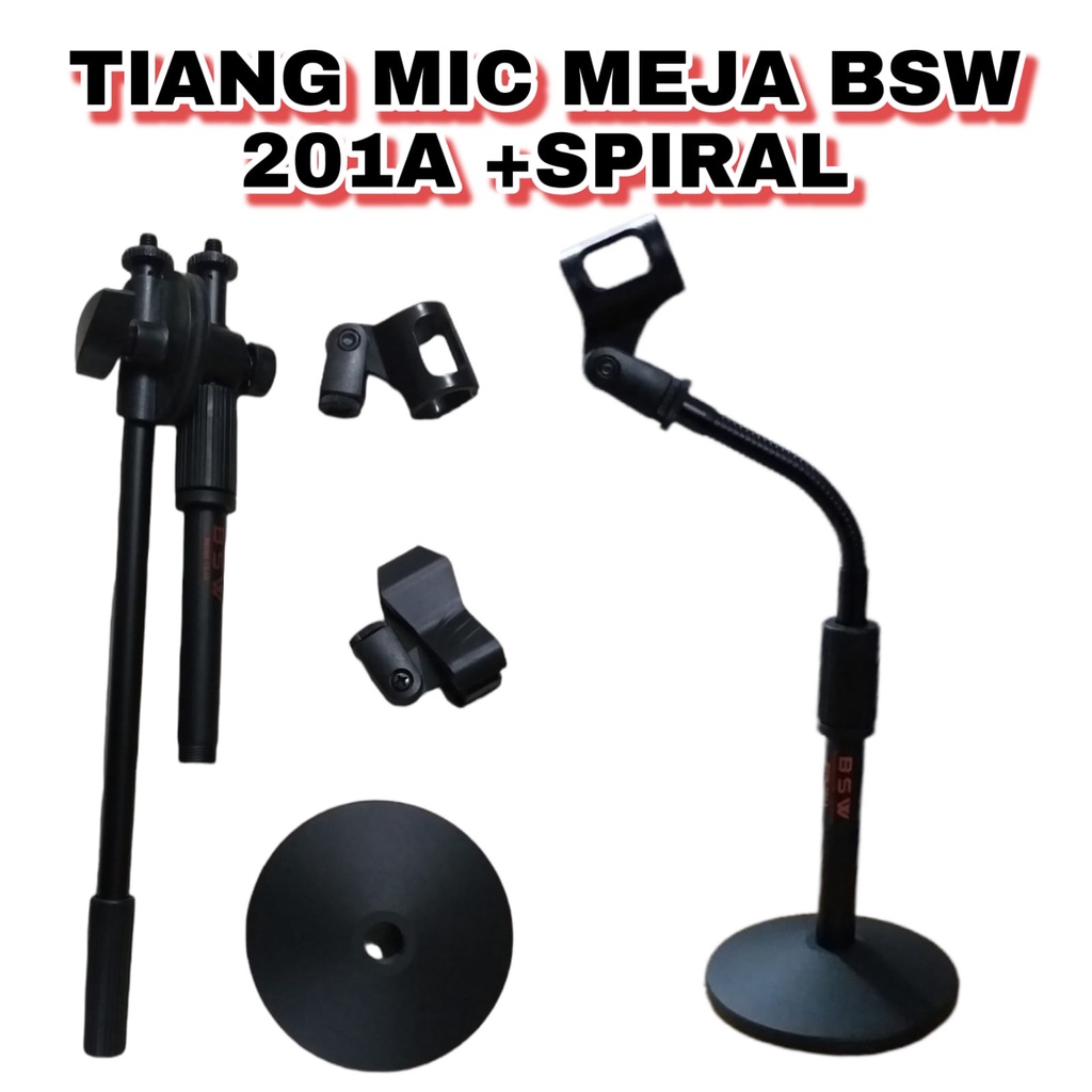 TIANG MIKROFON MEJA BSW 201A +SPIRAL