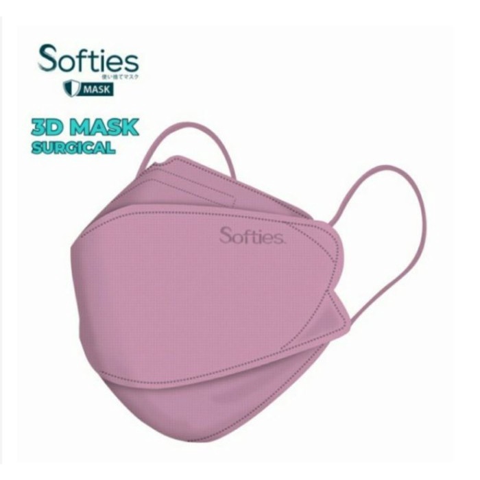 SOFTIES MASK 3D 1 BOX ISI 20 MASKER SOFTIES 3D - pink