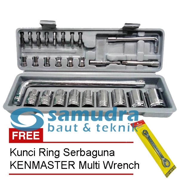  KUNCI SOCK SET 27 PCS KENMASTER KUNCI RING PAS TOOLKIT 