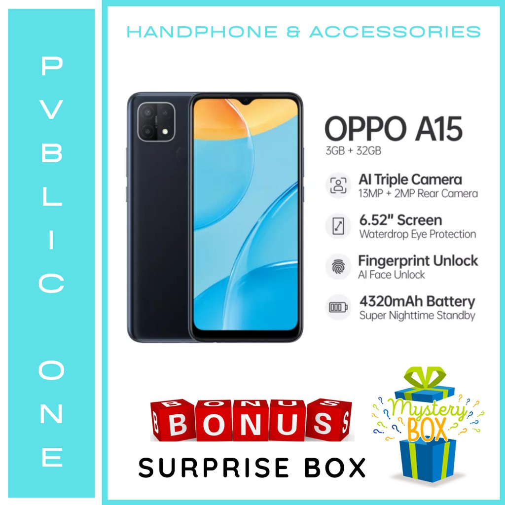 OPPO A15 [3/32GB] RAM 3GB ROM 32GB GARANSI RESMI INDONESIA