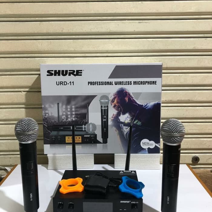 MICROPHONE SHURE WIRELESS URD 11  2 MIC