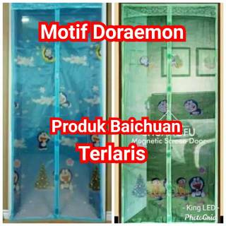  Tirai  Magnet Pintu  Anti Nyamuk Motif Doraemon  Ontel Love 