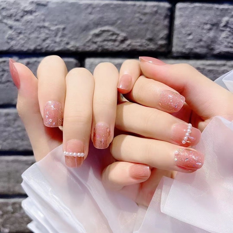 Kuku Palsu 【B2，lem Cair 】Nikah kuku Wedding False Nailart Pengantin Tangan