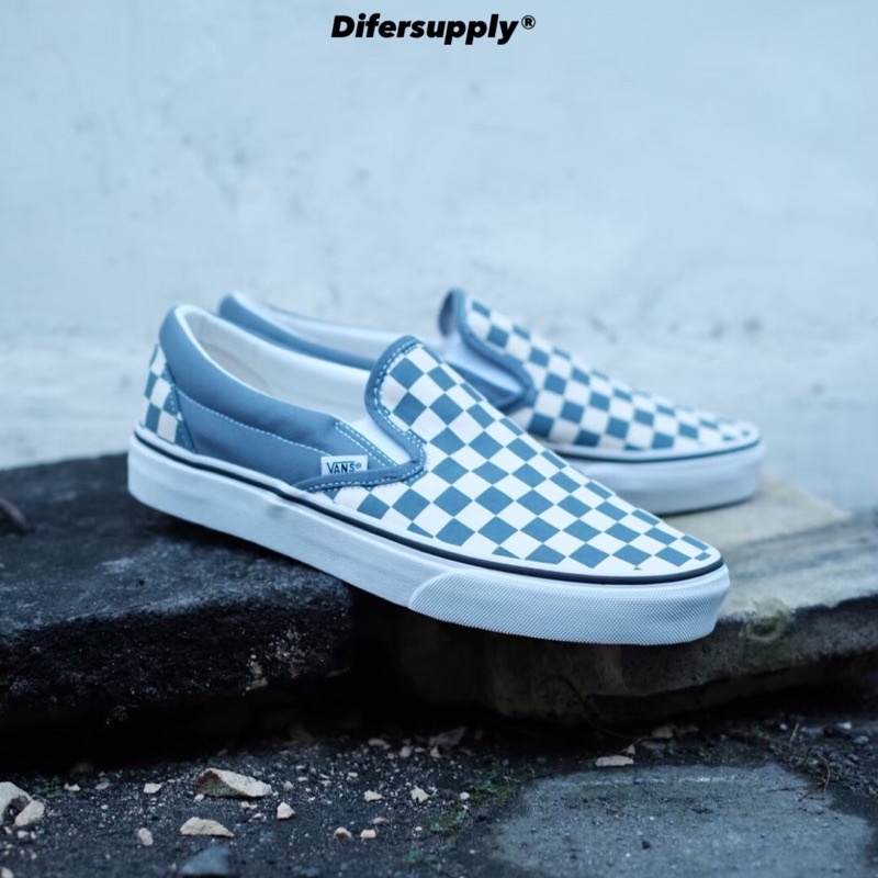 Vans Slipon Checkerboard Blue Mirage
