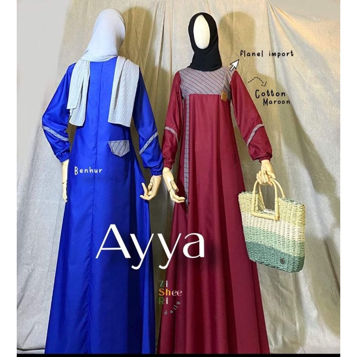 gamis wanita dewasa by zisheri/gamis maroon/gamis biru Benhur/gamis murah by zisheri