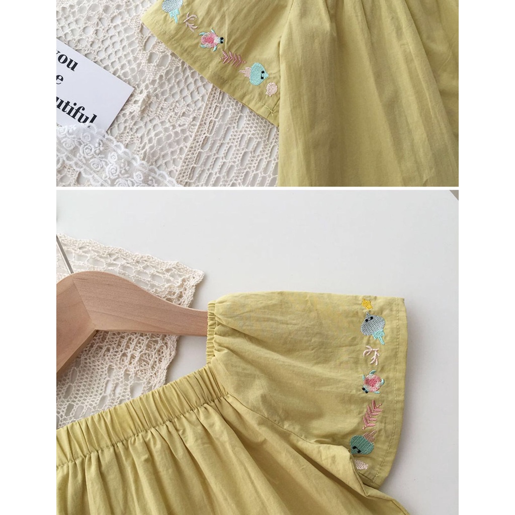 (LOLI-JKT) BS-223 SET ANAK IMPORT CEWEK KUNING RENDA SIZE 100-150