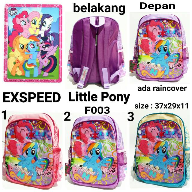 Tas sekolah ransel backpack anak cewek Little pony F003 tas punggung TK murah dan terbaru