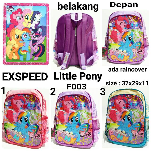 Tas sekolah ransel backpack anak cewek Little pony F003 tas punggung TK murah dan terbaru