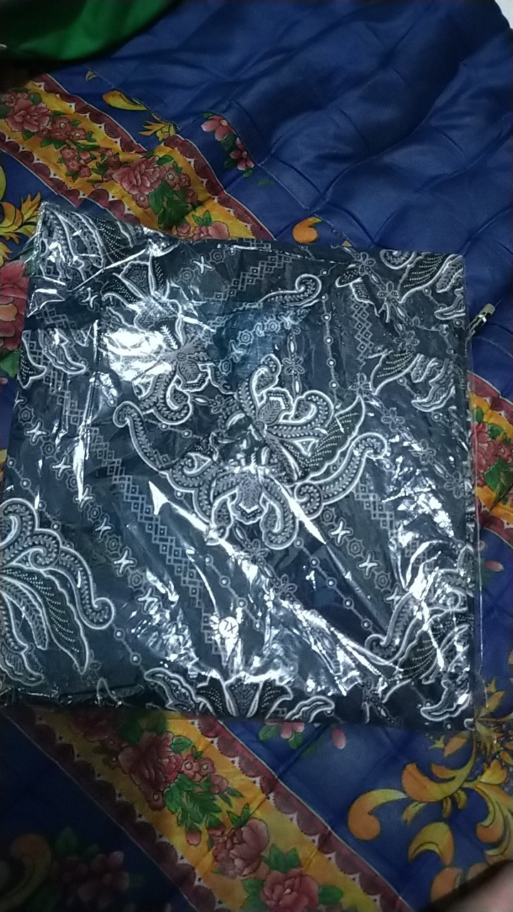 Kemeja Batik Pria Lengan Panjang M L Xl Xxl Motif Murai Hitam