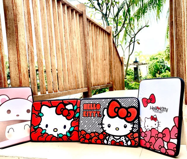 Tas Sarung Laptop Sleeve Softcase Hello Kitty  Neoprene 14 inch - Red