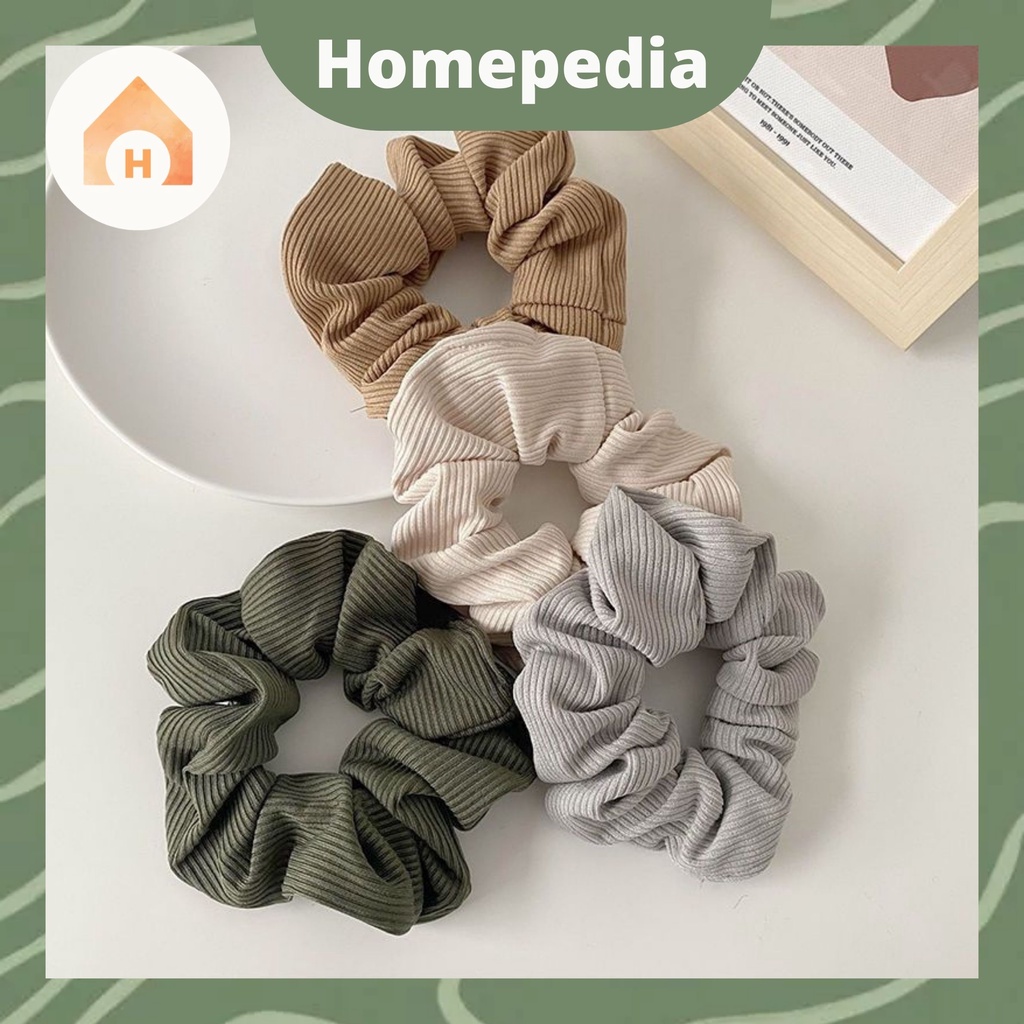 Scrunchie Korea Estetik Pastel Ikat Rambut Kuncir Korean Style Scrunchie Aesthetic