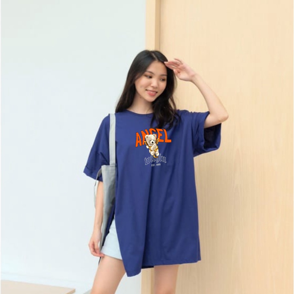 Kaos Wanita  TEDDY ANGEL Jumbo Belah Samping/TERBARU!!!/kaos wanita