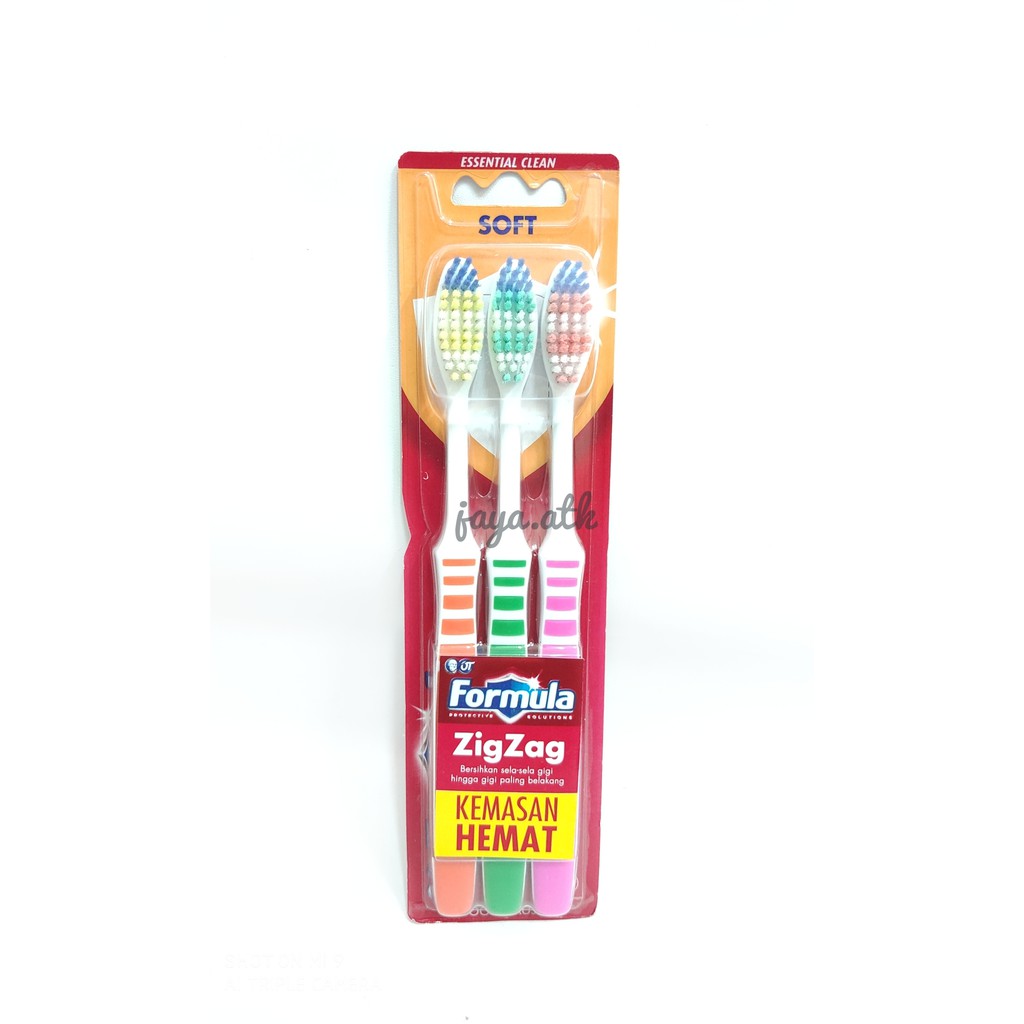 SIKAT GIGI FORMULA BULU HALUS LEMBUT ZIGZAG ISI 3 SOFT TOOTHBRUSH