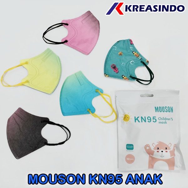 MOUSON Masker Anak KN95 Anak / Child / Kids 5ply Face Mask isi 10