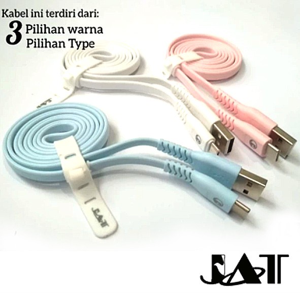 Grosir Kabel Data USB Lightning For Iphone 200 Cm Merek JAT/ Kabel Cas Hp Iphone Panjang 2 meter/ Produsesn kabel data Murah / Kabel data Iphone Suport fast Charging