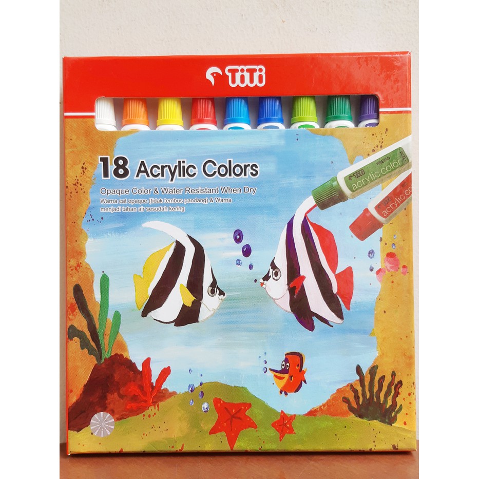 

Cat Acrylic 18 Warna 18Warna Titi Joyko Akrilik Air Kanvas AC-12ml-18