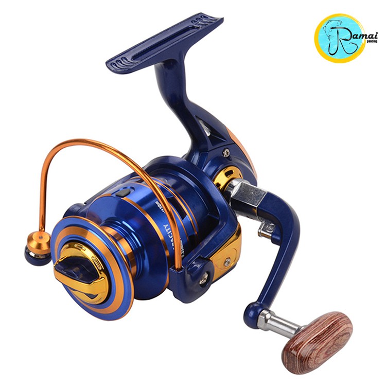 REEL 12 BB METAL SPOOL SPINNING REEL FANGSHUN FH 1000-7000 BLUE 8 KG DRAG