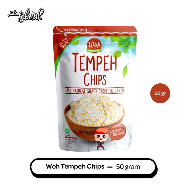 

Woh Tempeh Chips 50gr - Keripik Tempe Premium | Balado | BBQ | Seaweed BBQ | Kunyit | Mala | Daun Jeruk | Ayam Bakar | Original | Moringa