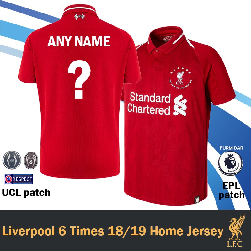 liverpool 6 times jersey