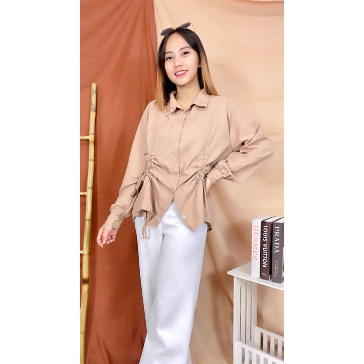 RX Fashion - SYIRIL SERIL TOP BLOUSE KEMEJA WANITA SERUT XXL / KEMEJA OVERSIZE NICAN / RYCIE SHIRT / KEMEJA SERUT VIRAL ATASAN BAJU WANITA - NN