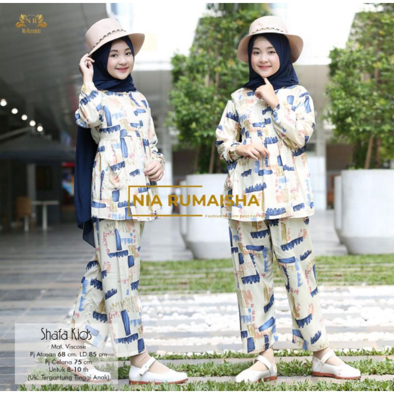 Setelan Anak #1 Motif Polsa / Falfa / Mia Rainbow / Gaida / Granada / Grenty / Shafa / Nagita / Metta / JK / Leopard / Khaula / Joela / Jihan / Jannah / Rasya / Rose / Jofa / Rinaya / Jannati / Ulfa / Moza Original Nia Rumaisha-Shafa Kids