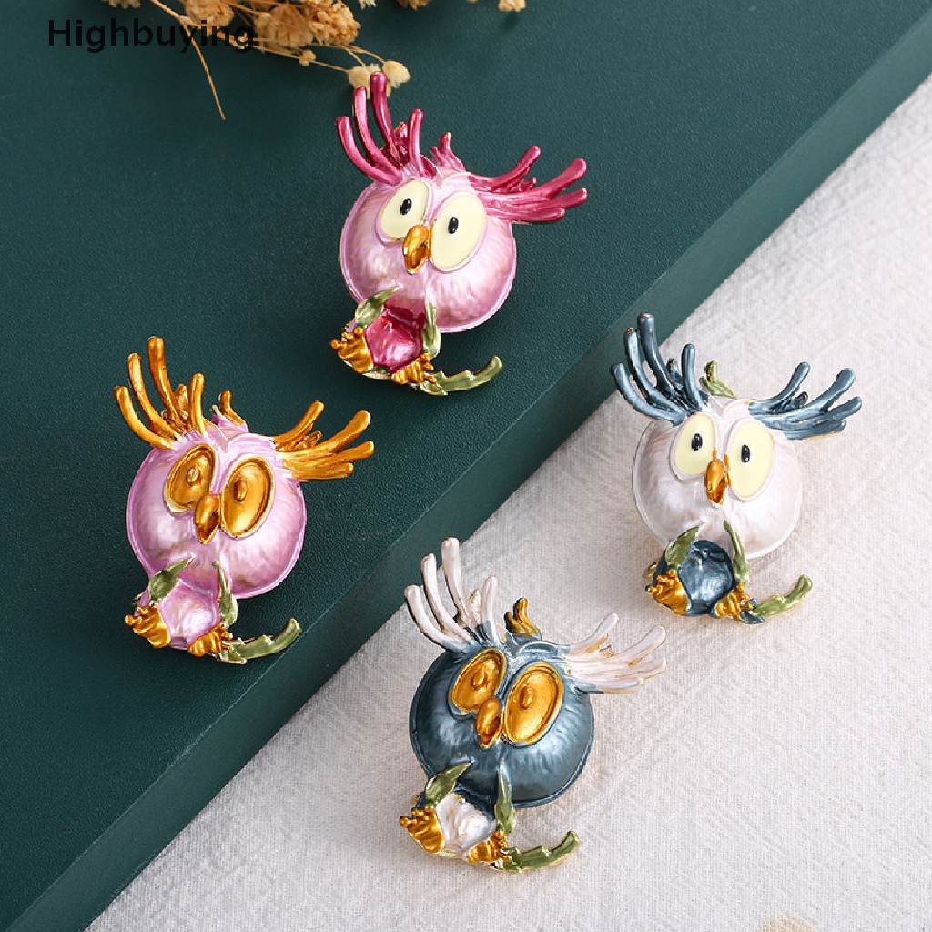 Hbid Bros Pin Enamel Desain Burung Hantu Hias Kristal Untuk Pesta Pernikahan / Hadiah