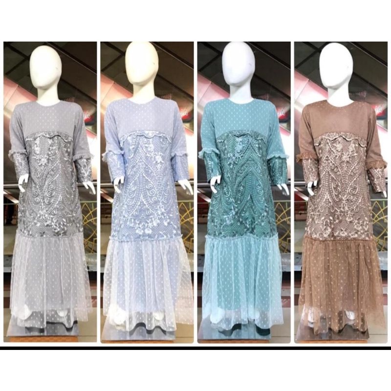 gamis tulle anak/gamis nadira anak/dress kebaya anak