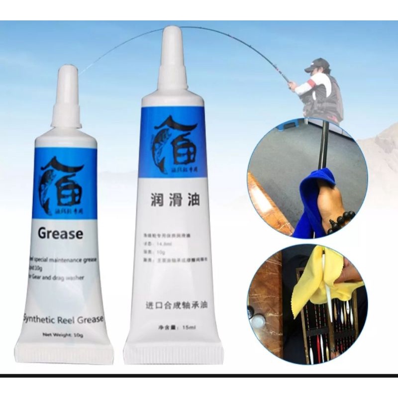 DEUKIO Pelumas Reel Pancing 1 Paket (Oil + Grease/Gemuk)