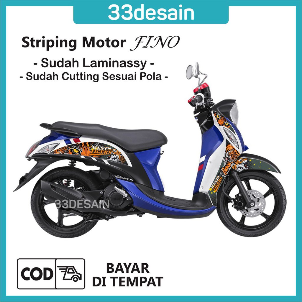 Jual Aksesoris Stiker Motor Sticker Striping Motor Full Print Fino Harimau 22 33Desain Indonesia Shopee Indonesia