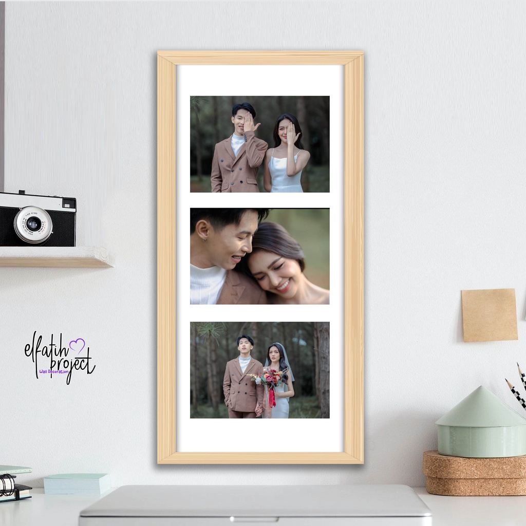 CETAK FOTO+BINGKAI KAYU MDF UKURAN 15X30CM