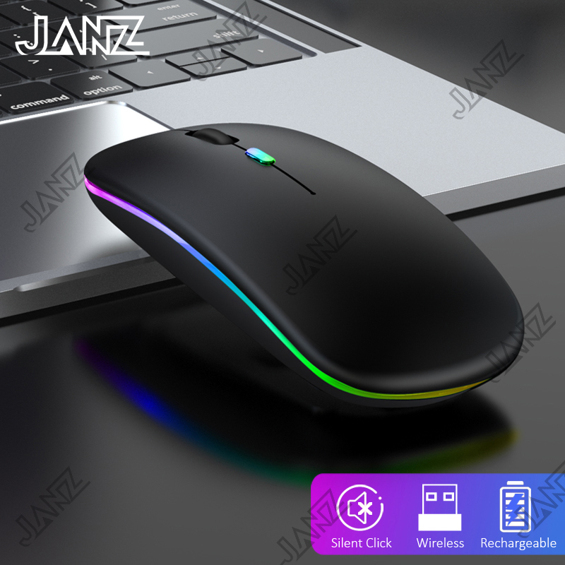 2 4ghz Wireless Mouse Adjustable Pdi Optical Wireless Mice Rechargeable Silent Mouse With Colorful Backlit For Pc Laptop Shopee Indonesia