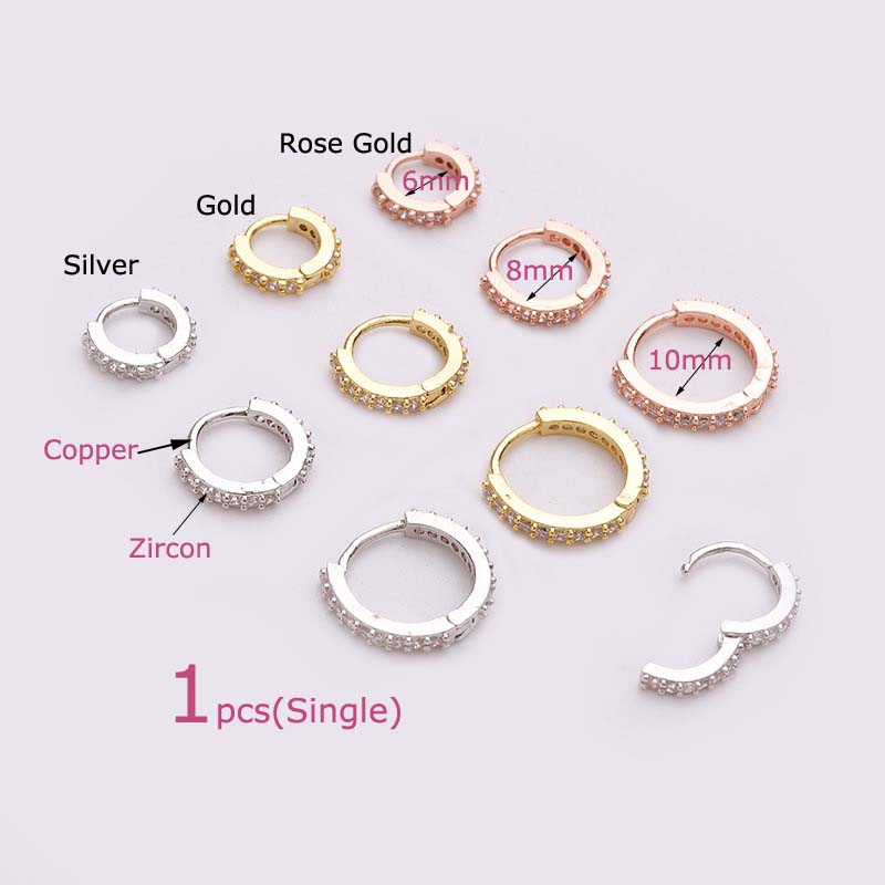 1pcs Anting Hoop Mini Tragus Rook Lobe Auricle Helix Piercing 6mm 8mm 10mm