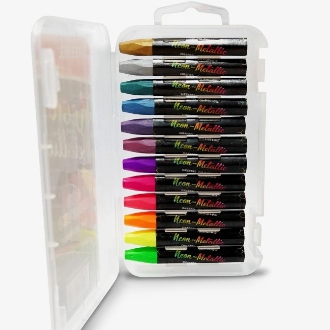 

Promo Crayon Neon Metalic Greebel 12Warna Trendi