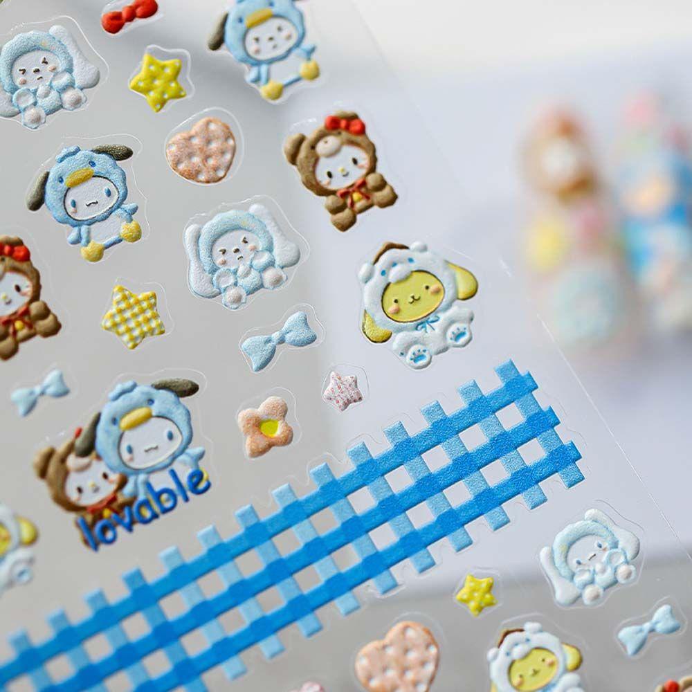 AUGUSTINA Agustinina Stiker Kuku Kartun Wanita Kelinci Hewan Anjing Dekorasi Nail Art