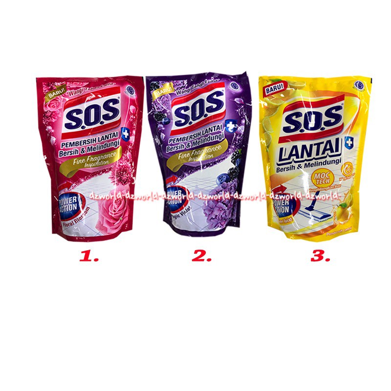 SOS Pembersih Lantai Bersih Melindungi Refill Pouch 750ml S.O.S