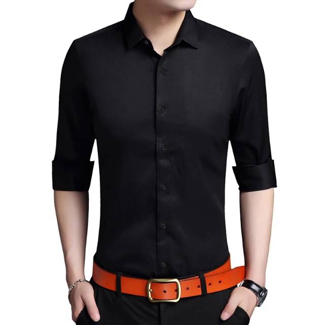 TOTOTAshop.New KEMEJA HEM CALVIN POLOS,bahan cotton stretch premium.Lengan panjang