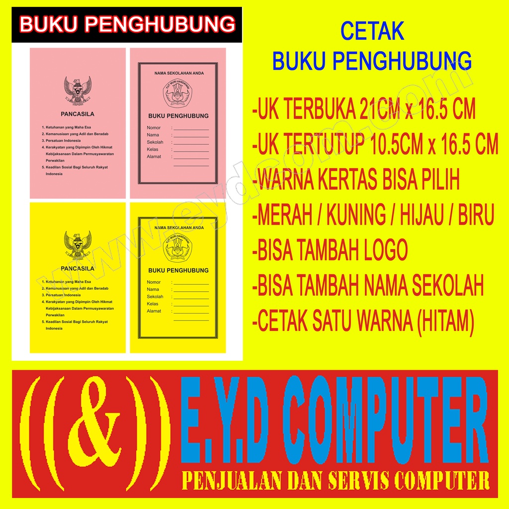 

CETAK BUKU PENGHUBUNG SISWA UNTUK SD MI SMP MTS SMA MA SMK COSTUM BISA TAMBAH LOGO DAN NAMA SEKOLAH