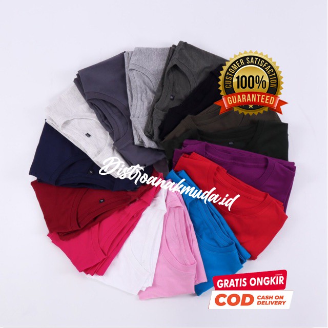 kaos polos distro murah pria wanita cotton combed / gudang kaos bandung / tangerang