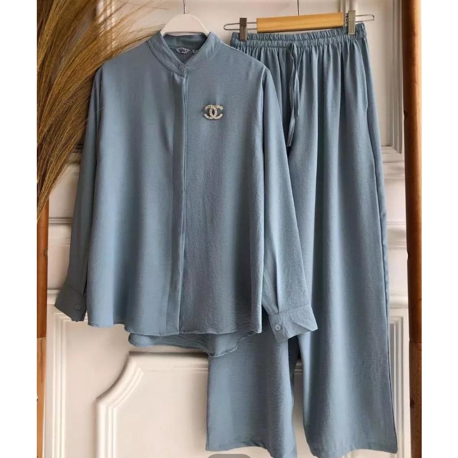 Termurah Swtelan Ootd Satu Set Celana Cewek Remaja Setelan Stelan Baju Kekinian Korea Baju Celana Se