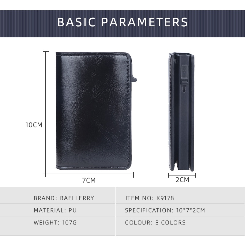 BAELLERRY K9178 Dompet Kartu Pria Bahan Kulit PU Leather Premium WATCHKITE WKOS