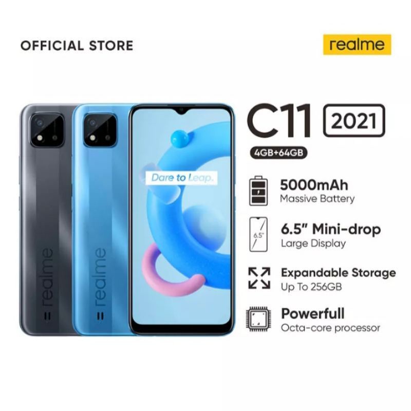 Hp realme C11 (2021) 4/64GB [5000mAh Massive Battery, 6.5"Mini-drop Fullscreen,