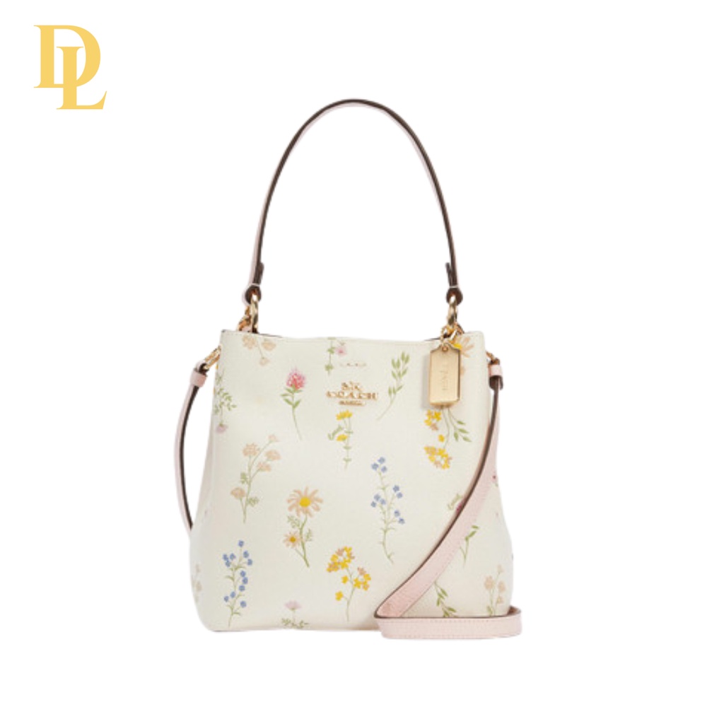 Coach Small Town Bucket Bag With Spaced Wildflower Print (C3598)