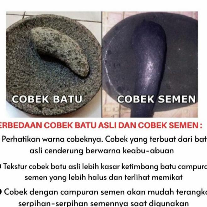 Coet Ulekan Cobek Batu Asli Padalarang Ukir Ukuran Diameter 22cm